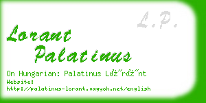 lorant palatinus business card